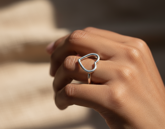 Minimalist Heart Ring – 925 Sterling Silver
