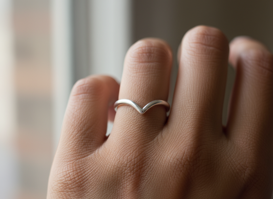 Silver Chevron Ring – Handmade 925 Sterling Silver Stacking Ring