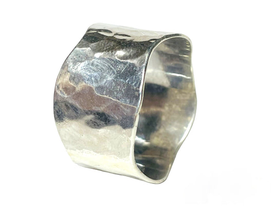 Unisex Minimalist Ring, 925 Sterling Silver Ring, Hammered Ring, Handmade Ring, Midi Ring, Birthday Gift, Silver Texture Ring, Gift For Her