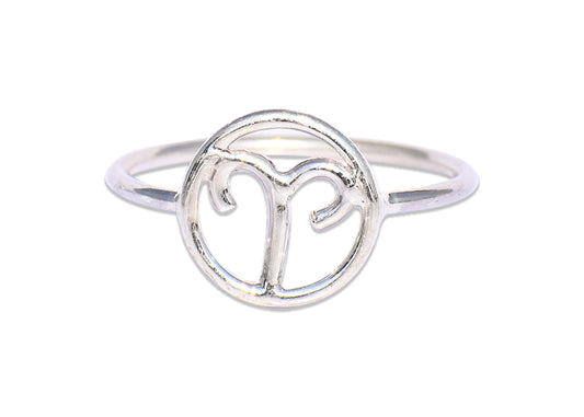 Zodiac Ring, Silver Aries Ring, Star Sign Ring, Astrology Ring, Vintage Style Ring, Birthday Gift, Horoscope Ring, Anniversary Gift For Her