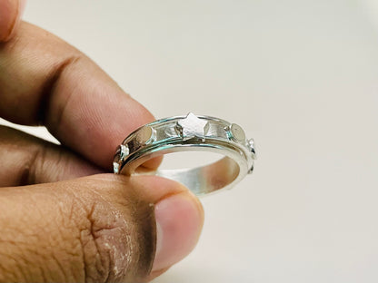 Star Spinner Ring, 925 Sterling Silver Ring, Handmade Ring
